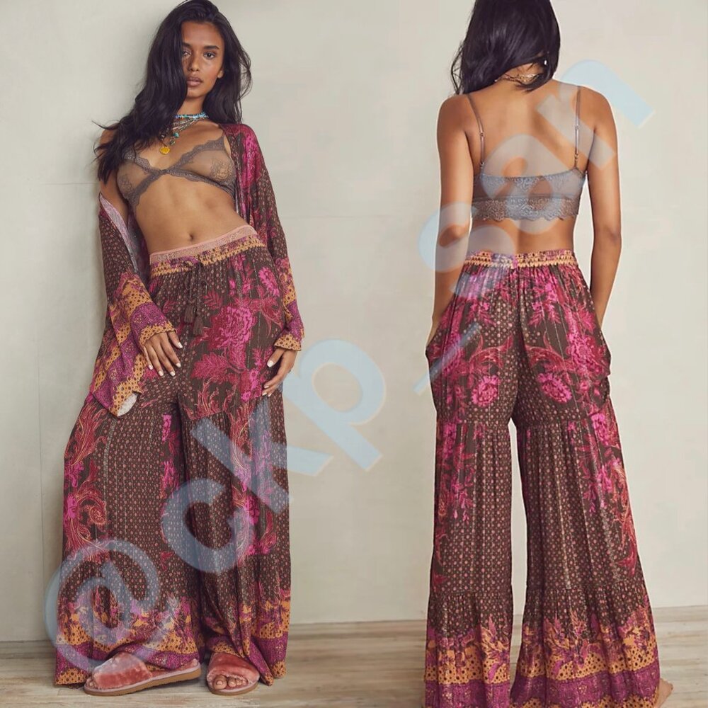Free People Antoinette Lounge Pants Sz M - Picture 2 of 16